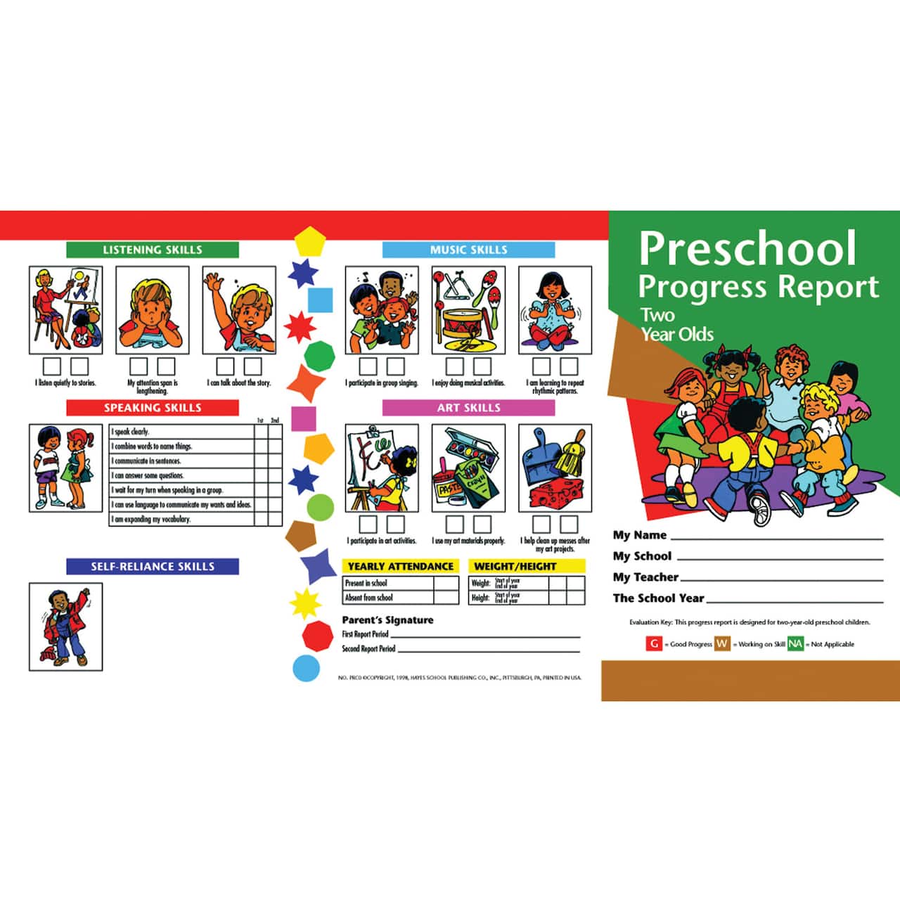Preschool Progress Report For 2 Year Olds, 10 Per Pack, 6 Packs